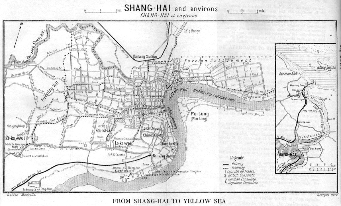 Madrolle map of Shanghai and environs, 1912.