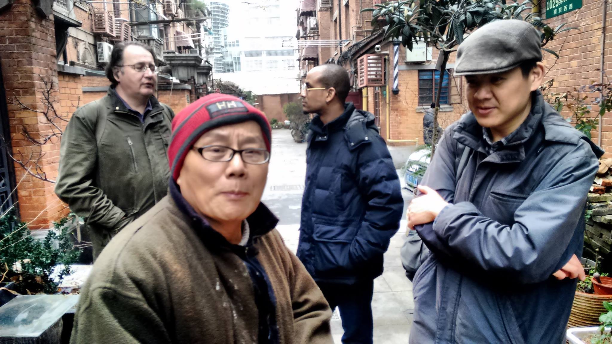 Fieldwork in a Nanjing West Road lane.